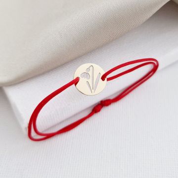 Bratara Fragment de Ghiocel - Aur Galben 9K - Snur reglabil, diverse culori