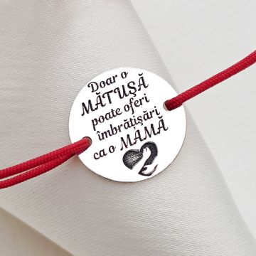 Bratara Imbratisari de Matusa - Argint 925 - Snur reglabil, diverse culori