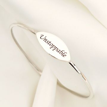 Bratara model fix - Pandantiv oval personalizat - Argint 925