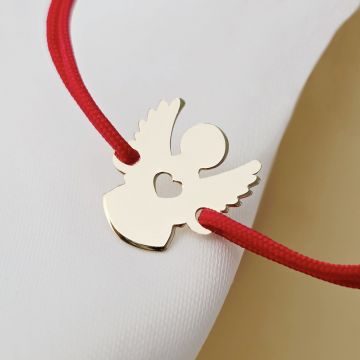 Bratara protectoare - Iubirea ingerasului - Aur Galben 14K - Snur reglabil, diverse culori