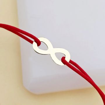 Bratara simbol - Infinit - Aur Galben 9K - snur reglabil