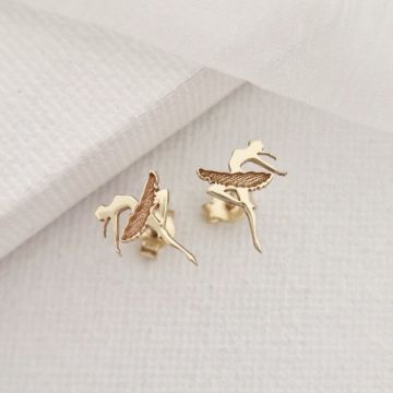 Cercei Balerina - Aur Galben 14K - Inchizatoare surub