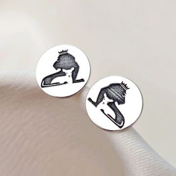 Cercei Leul si mielul - Bijuterii cu Har - Argint 925 - Inchizatoare surub