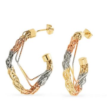 Cercei - Twisted Braid - Placati cu aur 18K
