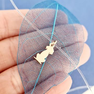 Choker Aur Galben 14K - Pandantiv Caine - Lant silicon cu inchizatoare carabina