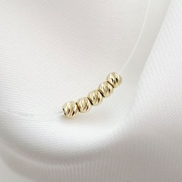 Choker cu 5 bilute de 2 mm - Aur Galben 14K - Lant silicon cu inchizatoare carabina