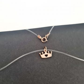 Choker cu diverse pandantive - Argint 925 placat cu Aur Roz 18K - Lant silicon cu inchizatoare carabina