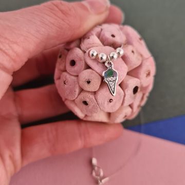 Choker Summer Elements - Personalizat cu 4 bilute de 4 mm - Diverse pandantive - Argint 925 - Lant silicon cu inchizatoare carabina