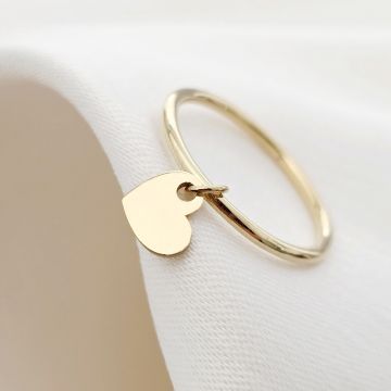 Inel Midi cu Charm - In love with you - Argint 925 placat cu Aur Galben 18K