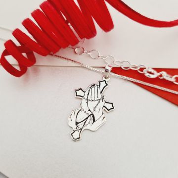 Lantisor Credinta in mainile tale - Bijuterie cu Har pentru dama - Argint 925