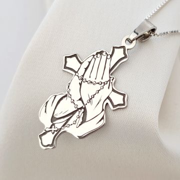 Lantisor Credinta in mainile tale - Bijuterie cu Har pentru dama - Argint 925