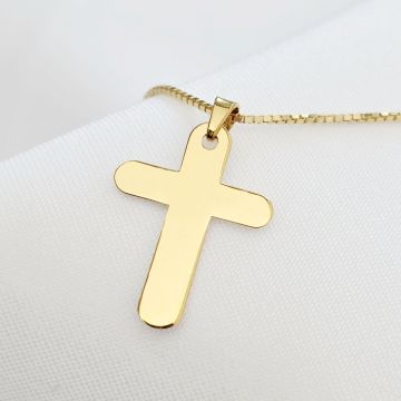 Lantisor Crucea Speranței - Argint 925 placat cu Aur Galben 18K