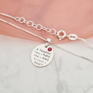 Lantisor Hand, Mind&Heart - Educatoare/Invatatoare - Argint 925 cu Cristal Swarovski