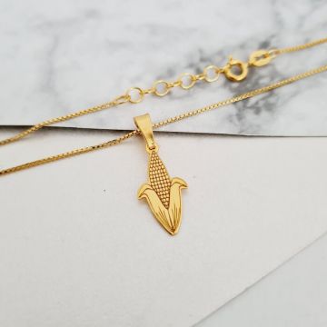 Lantisor It's Corn! - Argint 925 placat cu Aur Galben 18K