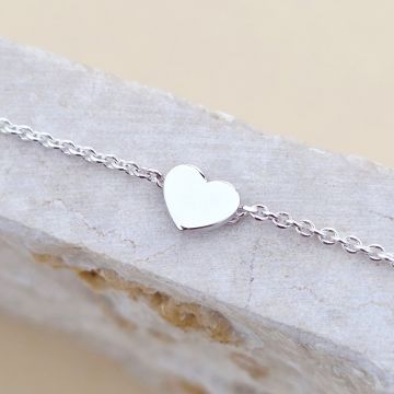 Lantisor minimalist - Pandantiv lateral Inima - Argint 925