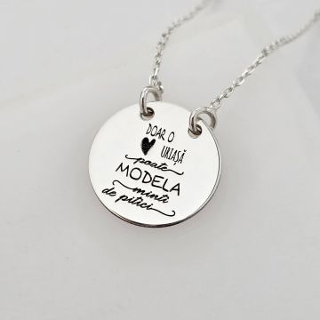 Lantisor personalizat - Pandnativ banut 15 mm - Educatoare/Invatatoare - Argint 925