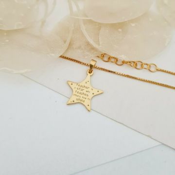 Lantisor STAR - Educatoare/Invatatoare - Argint 925 placat cu Aur Galben 18K