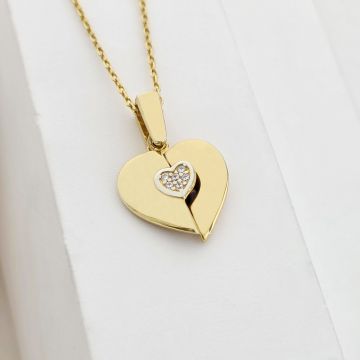 Medalion Love Wings - Argint 925 placat cu Aur Galben 18K