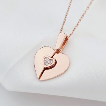 Medalion Love Wings - Argint 925 placat cu Aur Roz 18K