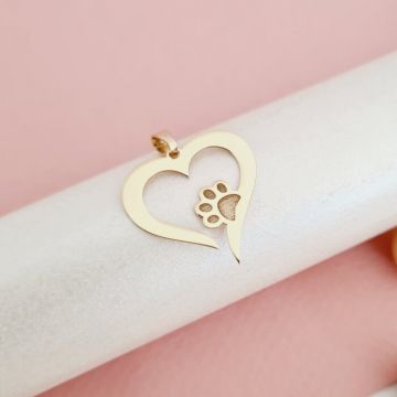 Pandantiv Inima cu Labuta - Aur Galben 14K