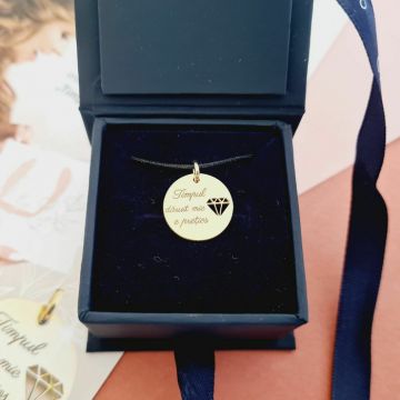 Pandantiv Timpul meu pretios - Argint 925 placat cu Aur Galben 18K