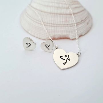 Set personalizat lantisor si cercei - Zumba - Argint 925