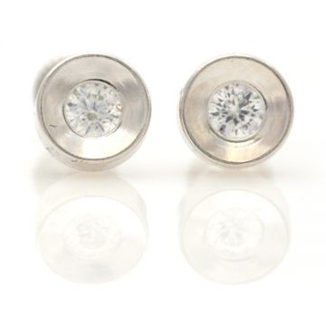 Cercei copii - Rotunzi mari cu piatra aur alb